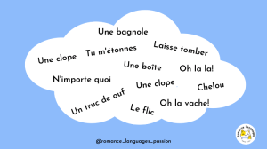 A cloudy sky with the French slangs